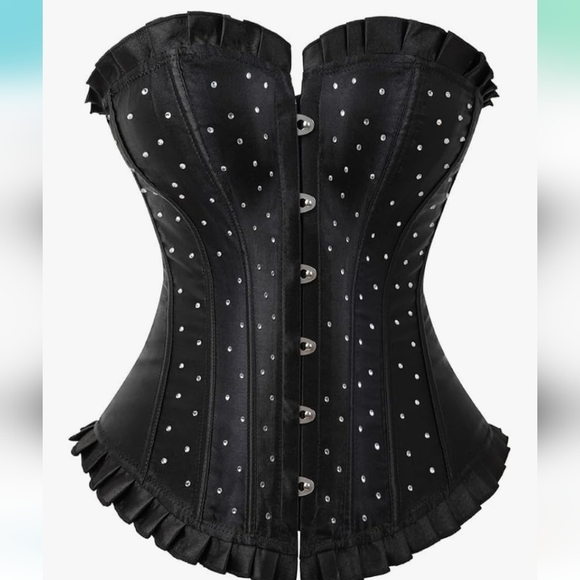 Amazon Other - Rhinestone Overbust Corset Vintage Brocade Bustier Lingerie Top Plus Size 3X
